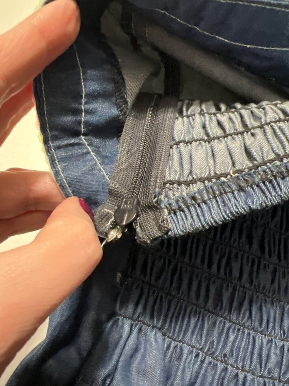 Vintage Strapless Denim Maxi Dress By In Love Paris - Picture 9 of 13